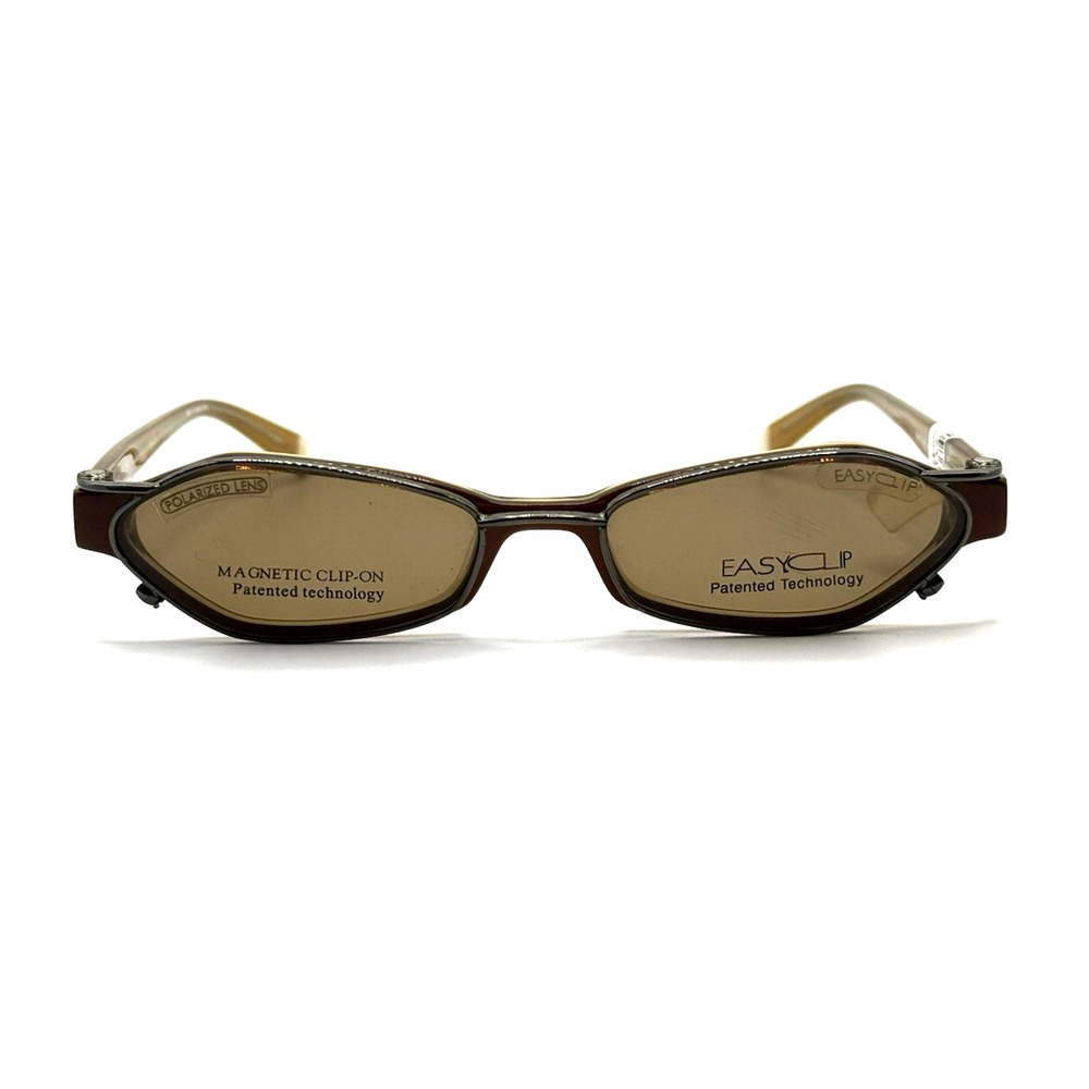 EASYCLIP N9065 BROWN EYEGLASSES SUNGLASSES FRAMES 50-17-135